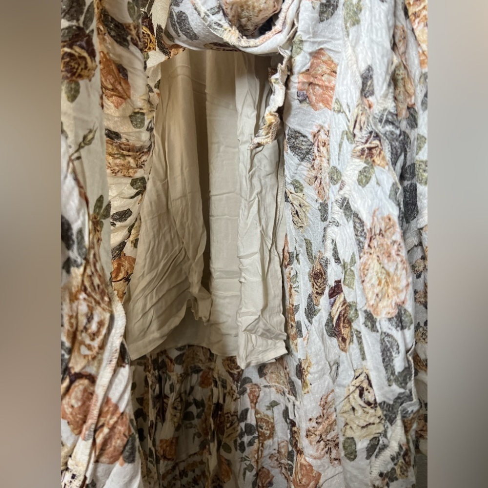 Free People Ivory Combo Rows of Roses Maxi Dress - Picture 15 of 17